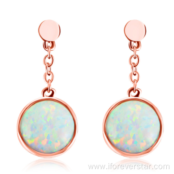 silver 925 earring opal stud earrings for woman